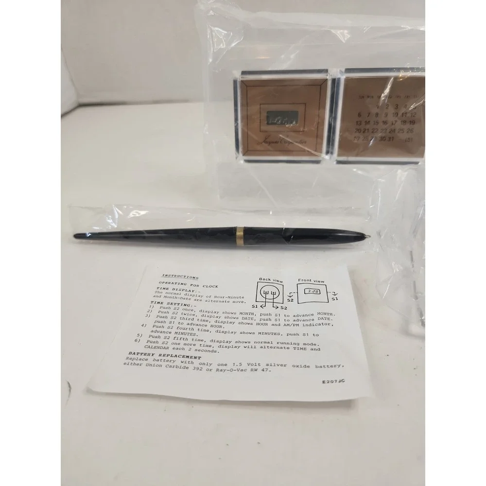 Vtg‎ 1980s Jacques Carpentier Executive Desk Set Clock Calendar Open Box Sealed